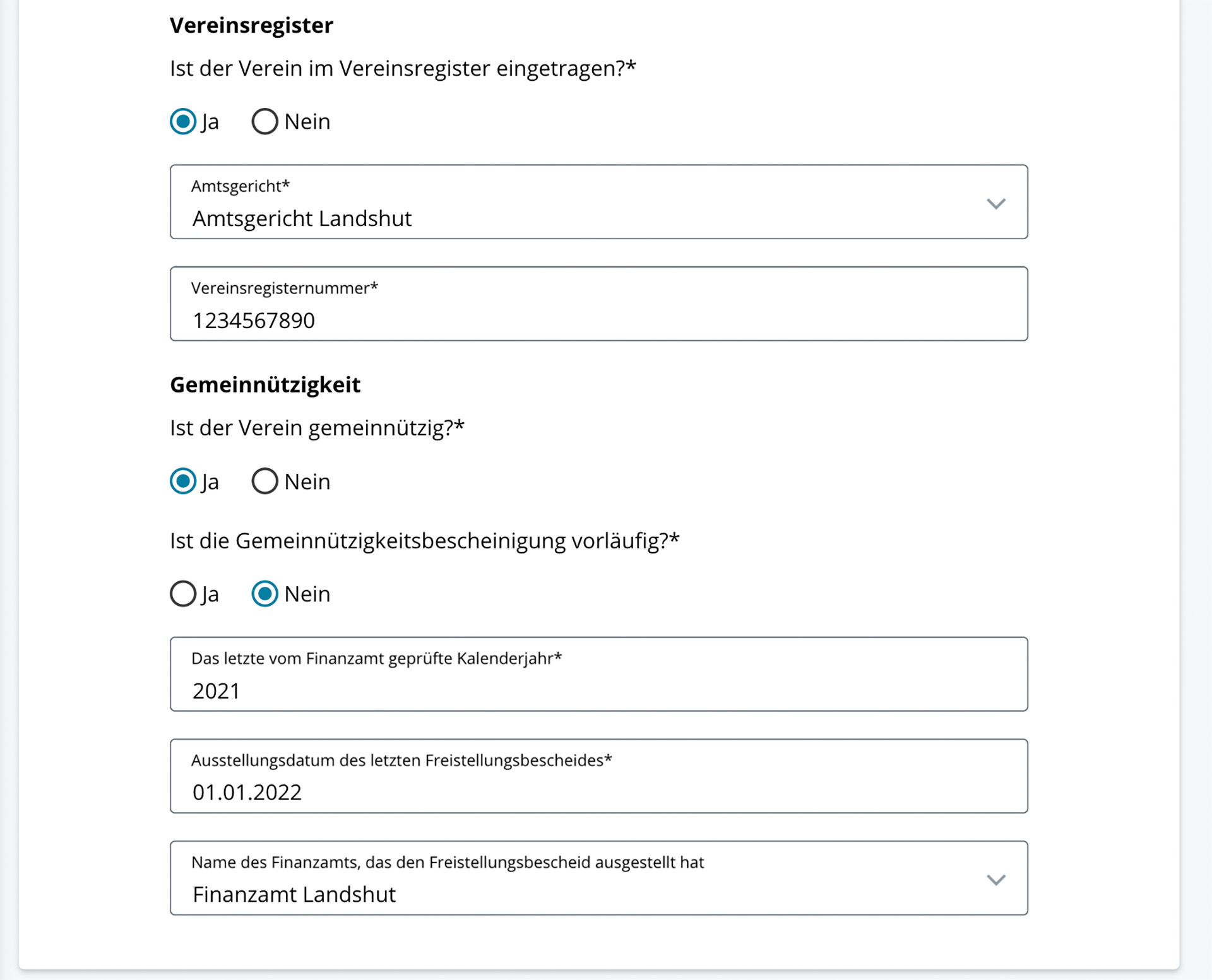 Eintrag in das Vereinsregister