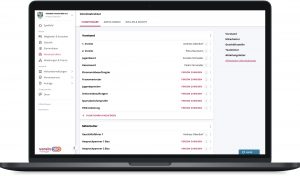Notebook mit Screenshot der Bedienoberfläche von der Vereinsstruktur von verein360